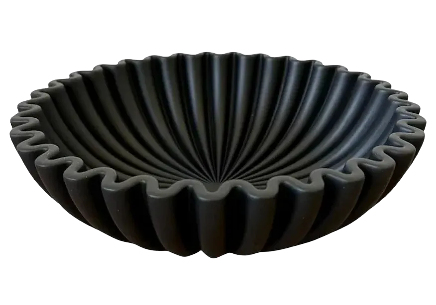 Black Scalloped Bowl