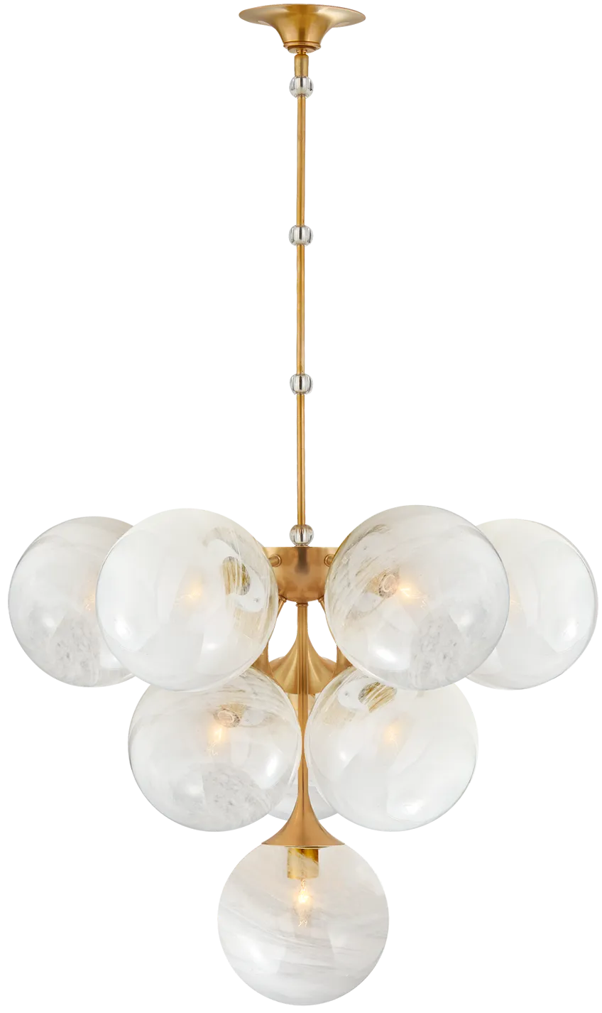 Glass Balls with Brass Chandelier