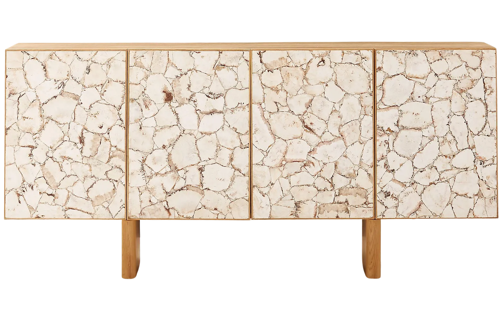 White Oak Stone Credenza