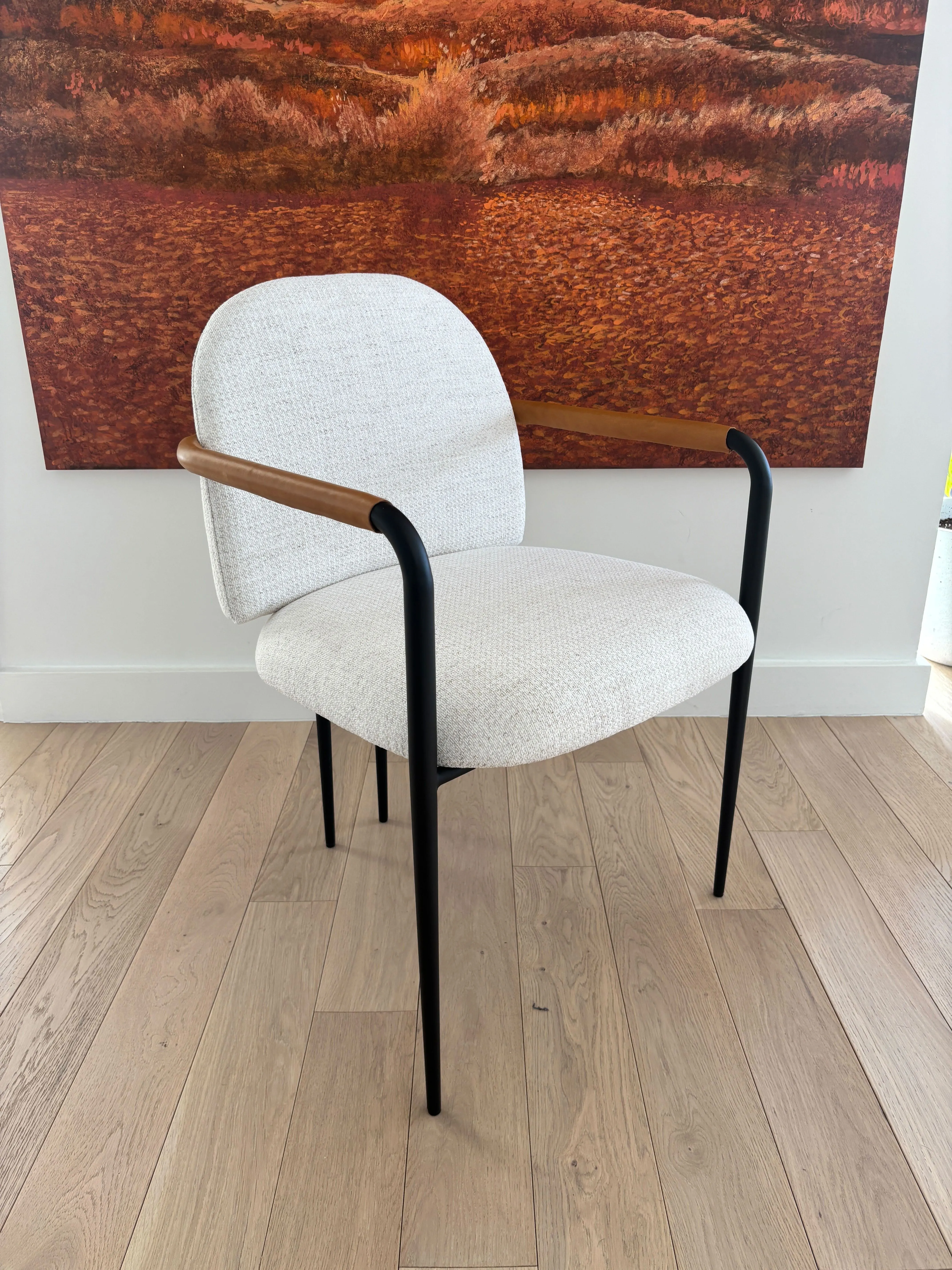 Showcased Upholstered and Metal Chair